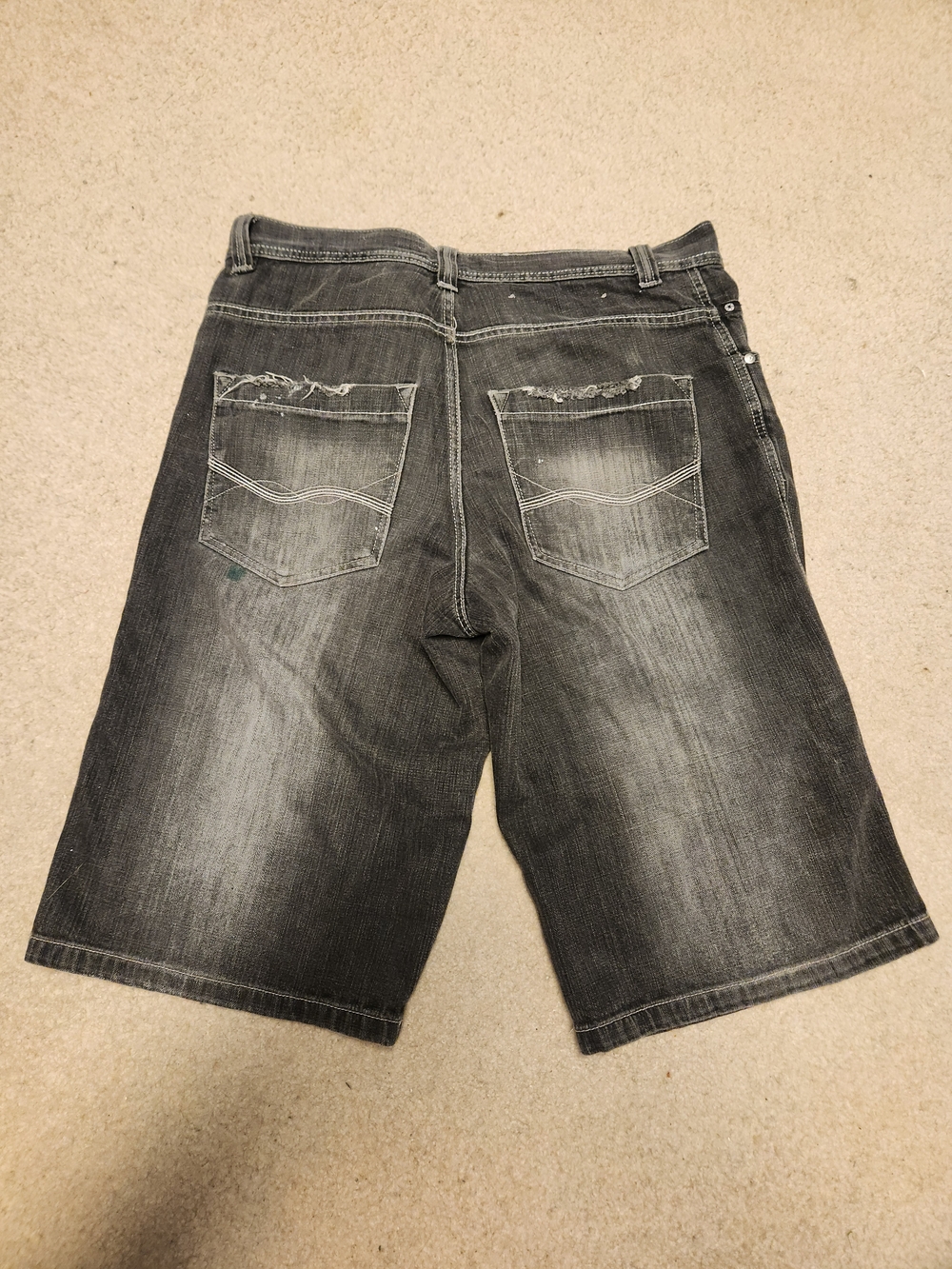 South Pole Men's Faded Black Denim Jean Shorts - Picture 2 of 3